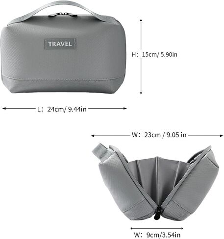 Portable tech pouch for travel, Electronic Organizer Accessory for travel essentials，travel Cable organizer pouch with Handle，Tech organizer bag with zipper (Black) in Saudi Arabia