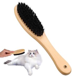 GANAZONO Cat Brush with Wooden Handle Bristle Cat Hair Brush Pet Daily Grooming Hair Brush for Furry Shaggy Loose Hair
