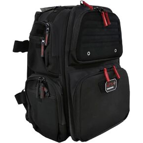 G.P.S. Executive Black Range Backpack with Cradle for 5 Handguns & Various Pockets | Durable Waterproof Stain-Resistant Shooting Tactical Gear