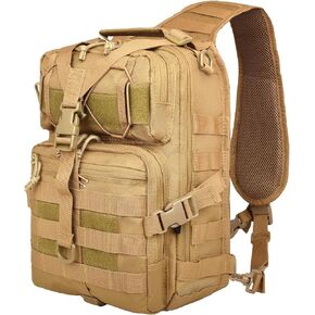 40L Military Tactical Backpack for Men, Molle EDC Daypack Work Backpack for Hiking, Army 3 Days Assault Pack & Bug Out Bag with Water Bladder Compartment (05-Khaki)
