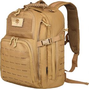 حقيبة ظهر تكتيكية عسكرية سعة 40 لتر للرجال، حقيبة ظهر للعمل من Molle EDC للمشي لمسافات طويلة، حزمة هجوم للجيش 3 أيام وحقيبة للحشرات مع حجرة المثانة المائية (05-كاكي) in Kuwait