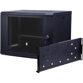 6U-01 Wall Mount Network Rack for 19 Inch Equipment 17 Inch Deep Server Rack Glass Locking Door