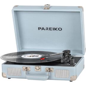 Record Player 3 Speed Turntable Portable Suitcase with Bluetooth Built-in Battery Aux in RCA Line Out
