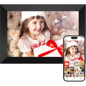 Frameo Digital Picture Frame WiFi,10.1 Inch Smart Photo Frame,1280 x 800 IPS Touch Screen, Auto-Rotate, Slideshow, Easy Setup, Share Photos and Videos Anywhere, Perfect gi-ft for Christmas