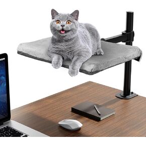 Cat Desk Bed - Perfect Cat Hammock for Your Desk Perch Adjustable Steel Frame Soft Fabric Removable Washable 16 inch Unique and Modern cat Furniture
