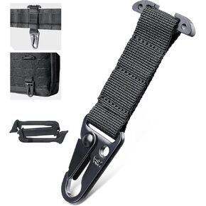LIVANS Tactical Gear Clip Molle Belt Clip Tactical Clash Hook T- Mount Molle Webbing Battle Belt Clip Molle Bag Key Clip for Plate Carrier Duty Belt Molle Panel Backpack Accessories, Include Z-Buckle