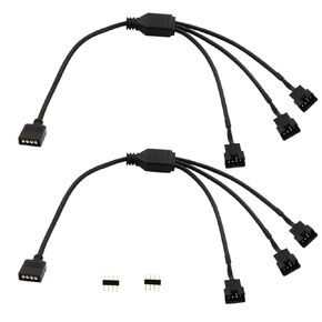 4 Pin RGB Splitter Cable 12V 4Pin Female to SM 4Pin Male RGB Extension Power Cable PC RGB Wires for Computer Fan Motherboard LED Strip 3 Pack(M 1 to 2)