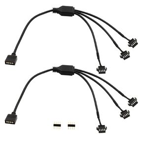 4 Pin RGB Splitter Cable 12V 4Pin Female to SM 4Pin Female RGB Extension Power Cable PC RGB Wires for Computer Fan Motherboard LED Strip (F 1 to 2)
