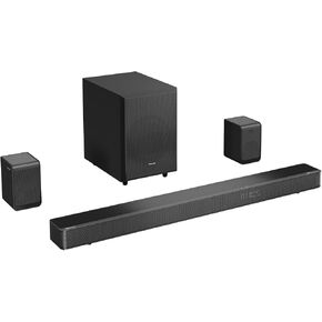 Hisense AX5120G 5.1.2Ch Sound Bar with Wireless Subwoofer, 420W, Dolby Atmos, Bluetooth 5.3, EzPlay, 4K HDMI Pass Through, Roku TV Ready, DTS: X, HDMI/AUX/ARC/Optical/USB, 7 EQ Modes