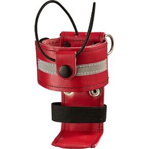 L-Style Universal Radio Holster Case Red Leather with Black Snap
