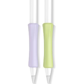 Liquid Silicone Grip for Apple Pencil, 2 Pack Ergonomic ipencil ipad Stylus Pen Grips Compatible with 1st & 2nd Generation & USB-C & Pro, Accessories 2024 New for Apple Pencil (Mint Green & Lavender)