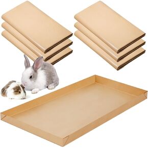 6 Pcs Disposable Guinea Pig Cage Liner 48 x 24 Cage Disposable Bottom 4 x 2 ft Large Kraft Paper Liner Bag for Guinea Waterproof Guinea Pig Liner for Small Animal Bedding Pet Supplies