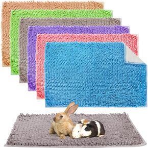 6 Pack Guinea Pig Mats, 16 x 24 Inch Guinea Pig Cage Liner, Washable Fleece Bedding Pee Pads, Non-Slip Animal Sleeping Mat for Bunny, Rabbit, Hamster, 6 Colors