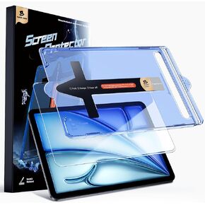 MAGIC JOHN for iPad Air 11 inch Screen Protector M2 [6th 2024] Tempered Glass, Auto Dust-Elimination, Bubble Free, HD Clear, Easy Installation,High Sensitivity