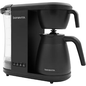 Bonavita Enthusiast 8 Cup Drip Coffee Brewer, Pour Over, SCA Certified Coffee Machine with Thermal Carafe, Stainless Steel Panel, Removable Reservoir, Matte Black