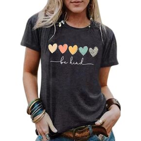 Be Kind Leopard T Shirt Animal Leopard Heart Graphic Blessed Shirt Women Inspirational Teacher Short Sleeve Tees Tops