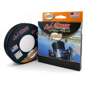 FINS Windtamer Pitch Black Braid Fishing Line - No-Fade, Round 4-End Braided Line for Bass Angling, Resists Wind Knots and Twisting, Non-Bleeding