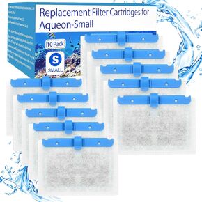 10 Pack Small Replacement Filters Cartridges for Aqueon QuietFlow,Replacement Filter Cartridges for Aqueon QuietFlow with More Activated Carbon,for Minibow Aquarium Filters Size 1/2.5/5 Gallon