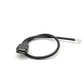 محول USB أنثى إلى RJ9 4p4c 4-Pin ذكر مع كابل أسود دائري 30 سم in Kuwait