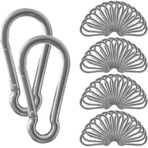 150PCS Carabiner Clip, Heavy Duty Carbon Steel Carabiner, Spring Snap Hook Clip for Keychian, Locking Carabiner for Outdoor Camping, Fishing, Dog Leash, Hanging