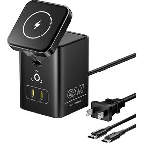 4-in-1 Mag-Safe Wireless Charger - 45W GaN Charging Station for Multiple Devices, Qi Certified Mag-Safe Stand Magnetic Wireless Charger Fast Charging for iPhone 16/15/14/13/12, Samsung, AirPods
