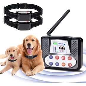 Wireless Dog Fence for 2 Dogs, Electric Fence for Dogs, Dog Shock Collar with Remote Control, Wireless Dog Fence System & Dog Training Collar