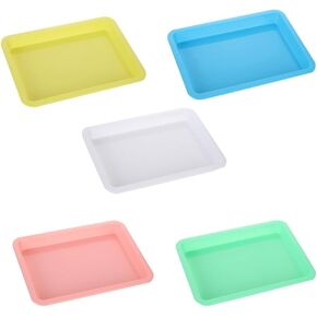 5 Pcs Plastic Kitten Litter Boxes Small Bunny Litter Box Open Cat Litter Box Pet Kitty Litter Pan Portable Cat Waste Tray for Indoor Cats