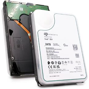 محرك الأقراص الصلبة Seagate Exos X24 سعة 24 تيرابايت محرك الأقراص الصلبة SATA 6 جيجابايت/ثانية 512 ميجابايت كاش 7200 دورة في الدقيقة 512e CMR هيليوم محرك أقراص ثابتة 3.5 بوصة ST24000NM000H (متجدد) in Kuwait