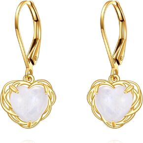 DOVRAN 14K Solid Gold Filigree Dangle Earrings Trendy Leverback Earrings for Women Birthday Gifts