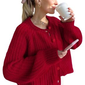 Wyeysyt Womens Cardigan Sweater Button Down Long Sleeve Chunky Soft Knit Sweater Fall Open Front Loose Casual Cardigan Coat in Kuwait