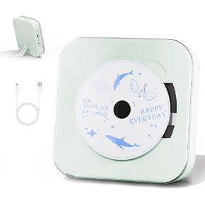 Light Green Audio CD Player with Speakers for Home Decor (CD909)