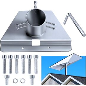 Starlink Gen 3 Channel Adapter, Starlink V3 Bracket for Starlink Gen 3 Standard Disc Antenna, Stainless Steel Starlink Standard V3 Roof Mount, Adapters for Pole Mount, Wall Mount (Silver)