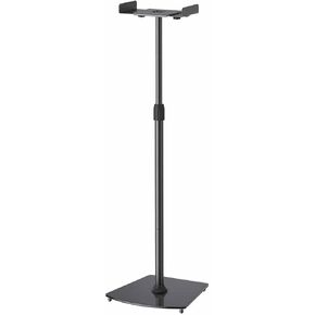 Universal Speaker Stand with Adjustable Clamping Top Plate and Cable Management, Adjustable Height from 28-42" Works with Main, Satellite, or Surround Sound Speakers up to 11lbs- Model ERSSM2-01B