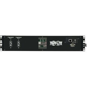 Tripp Lite 5.76kW Single-Phase ATS/Switched PDU, LX Platform Interface, 208/240V (16 C13, 2 C19 & 1 L6-30R) 2 L6-30P Inputs, 2U Rack-Mount, TAA (PDUMH30HVATNET),Black