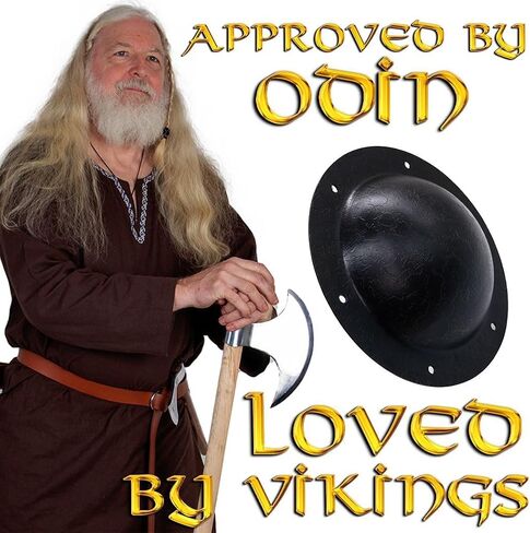 Mythrojan Hand Forged Viking LARP Shield BOSS Umbo عملي بالكامل وجاهز للمعركة، 7.4 بوصة in Kuwait