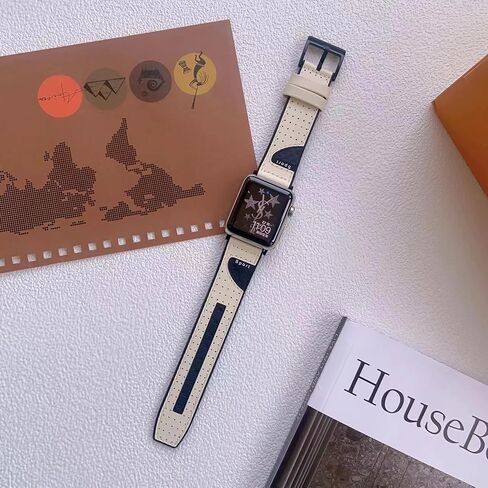Band Compatible with Apple Watch Band 38mm 40mm 41mm 42mm 44mm 45mm 49mm,Top Leather Silicone Sports Band Wristband for iWatch Ultra SE Series 9/8/7/6/5/4/3/2/1 in Saudi Arabia