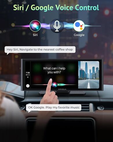 [2025] شاشة لمس Apple Carplay&Android Auto مقاس 9.26 بوصة مع كاميرا أمامية بدقة 4K + كاميرا خلفية بدقة 1080 بكسل، شاشة تشغيل السيارة - صندوق Carplay - رابط فائق، بلوتوث، ملاحة GPS، مستشعر G، تسجيل مزدوج الحلقة، رابط مرآة in Kuwait