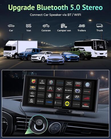 [2025] شاشة لمس Apple Carplay&Android Auto مقاس 9.26 بوصة مع كاميرا أمامية بدقة 4K + كاميرا خلفية بدقة 1080 بكسل، شاشة تشغيل السيارة - صندوق Carplay - رابط فائق، بلوتوث، ملاحة GPS، مستشعر G، تسجيل مزدوج الحلقة، رابط مرآة in Kuwait