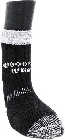 Power Paws Greyhound Edition Reinforced Foot Dog Socks, Black Grey, L, Fits 70-95 pounds in Saudi Arabia