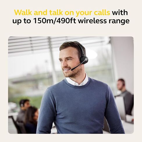 Jabra Engage 55 SE (Second Edition) Dual-Ear Wireless Headset w/Link 400 USB-A DECT Adapter – Noise-Cancelling Microphone, Extensive Range – MS Teams Certified, Works with All Other Platforms, Black in Saudi Arabia