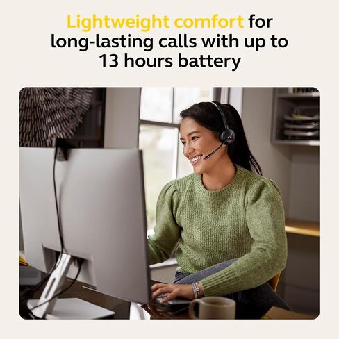 Jabra Engage 55 SE (Second Edition) Dual-Ear Wireless Headset w/Link 400 USB-A DECT Adapter – Noise-Cancelling Microphone, Extensive Range – MS Teams Certified, Works with All Other Platforms, Black in Saudi Arabia