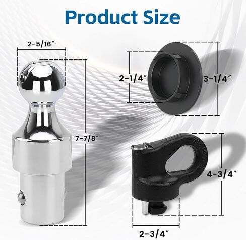 60618 Puck System Gooseneck Hitch Ball Kit, for 2013-2023 Dodge RAM 2500 3500, 2-5/16 Inch Gooseneck Ball for Truck Bed with 2 Gooseneck Safety Chain Anchors(30000 lbs GTW/ 7500 lbs VTW)Carrying Case in Saudi Arabia