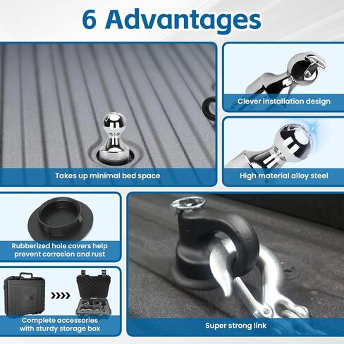 60618 Puck System Gooseneck Hitch Ball Kit, for 2013-2023 Dodge RAM 2500 3500, 2-5/16 Inch Gooseneck Ball for Truck Bed with 2 Gooseneck Safety Chain Anchors(30000 lbs GTW/ 7500 lbs VTW)Carrying Case in Saudi Arabia