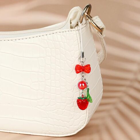 2 PCS Styquenzer Strawberry Cute Phone Charms Strap Delicate Cell Phone Charms Straps for Phone Charms Y2k Aesthetic Charm Strawberry Charms Phone Keychain for Phone Keychain Camera Phone Chain Decor in Saudi Arabia