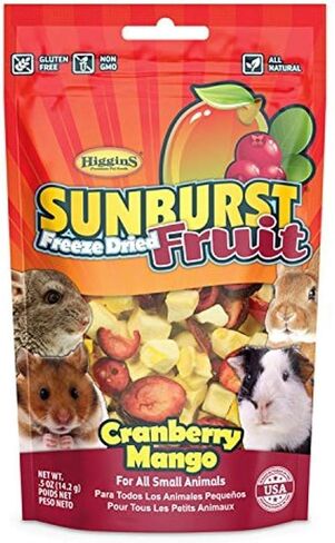 مجموعة متنوعة من Aurora Pet (9) Higgins Sunburst Freeze الفواكه المجففة ومكافآت الحيوانات الصغيرة (3) رقعة توت الفاكهة (3) مانجو التوت البري (3) الأناناس والموز (0.5 أونصة لكل واحدة) مع مناديل AuroraPet in Kuwait