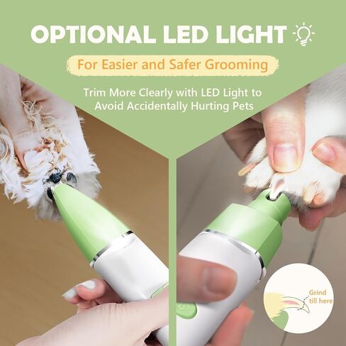 Dog Grooming Kit with LED Light, 4 in 1 Pet Clippers for Cordless Electric Cat Paw Trimmer Dog Nail Grinder, Professional Grooming Supplies for Cat Matted Hair and Small Dogs Thick Coats in Saudi Arabia