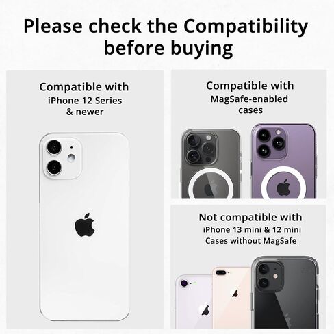 3-in-1 Magnetic Wallet Stand with AirTag Holder for iPhone 16/15/14/13/12 - Adjustable MagSafe Card Holder with Open ID Window, RFID Blocking, Holds 6 Cards, Vegan Leather. (Purple) in Saudi Arabia