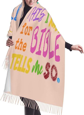new Mom and Dad Gifts,Pink Religious Christian Jesus Loves Me Bible Verse Tassels Pashmina Silk Scarf Shawl in Kuwait