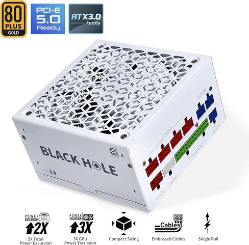 مصدر طاقة SAMA 850 واط - ATX 3.0&PCIe 5.0 وحدة PSU وحدات كاملة - 80 بالإضافة إلى موصلات 12VHPWR ذات كفاءة ذهبية على سلسلة PSU RTX 40، مروحة صامتة ECO FDB، ضمان 10 سنوات in Kuwait