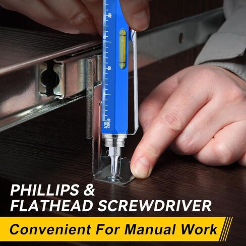 11-in-1 Multitool Pen Set with LED Light, Flathead & Phillips Screwdrivers, Level, Ruler, Bottle Opener, and Stylus, Stocking Stuffers for Men Gifts for Christmas, Gifts for Men, Husband, Dad, Black in Saudi Arabia